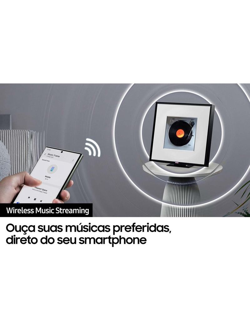 Caixa de som inteligente music frame samsung hw-ls60d/zd 120w bluetooth wi-fi dolby atmos