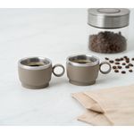 Kit 2 Xícaras para Café Tramontina em Aço Inox Cinza 80 ml