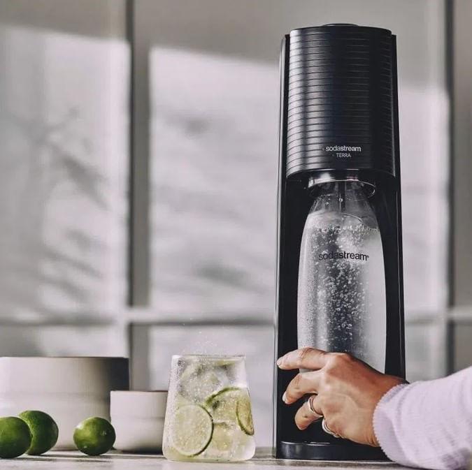 Máquina para gaseificar Água terra sodastream preta