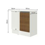 Balcão de canto 100% mdf com tampo smart madesa