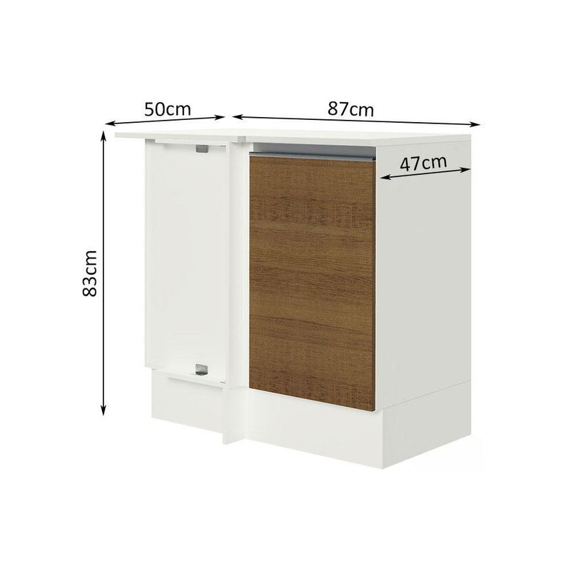 Balcão de canto 100% mdf com tampo smart madesa