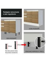 Balcão de canto 100% mdf com tampo smart madesa