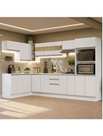 Armário de cozinha completa de canto 100% mdf 447cm branco smart madesa 02