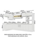 Armário de cozinha completa de canto 100% mdf 447cm branco smart madesa 02