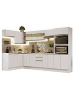 Armário de cozinha completa de canto 100% mdf 447cm branco smart madesa 02