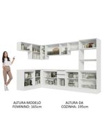 Armário de cozinha completa de canto 100% mdf 447cm branco smart madesa 02