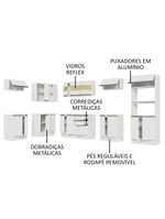 Armário de cozinha completa de canto 100% mdf 447cm branco smart madesa 02