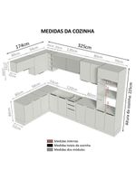Armário de cozinha completa de canto 499cm stella madesa 03