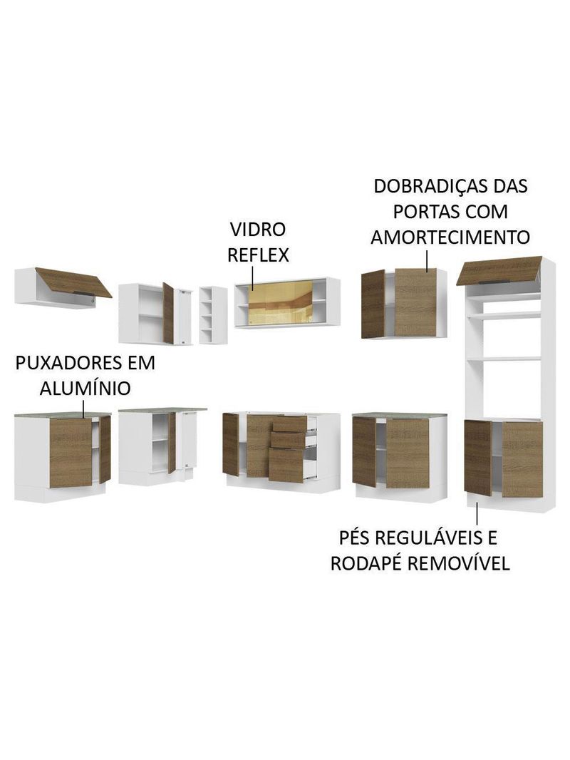Armário de cozinha completa de canto 499cm stella madesa 03
