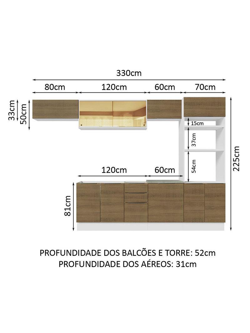 Armário de cozinha completa 330cm stella madesa 04