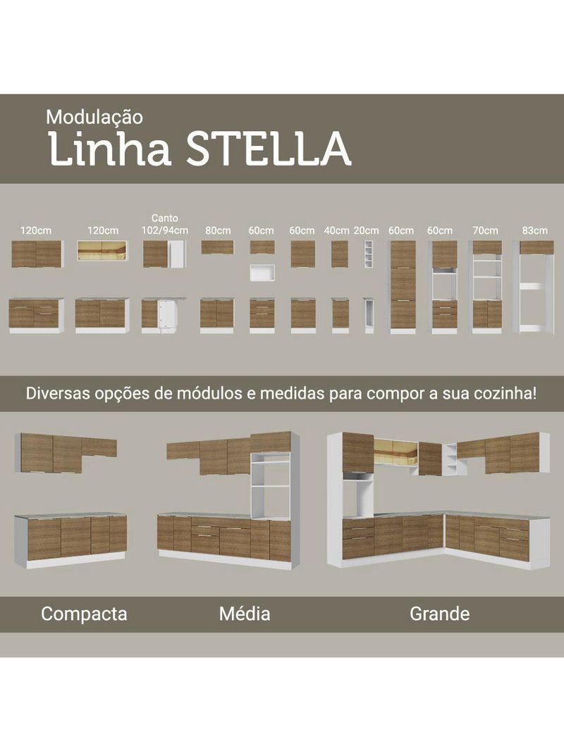 Armário de cozinha completa 330cm stella madesa 04