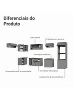 Armário de cozinha completa de canto suspenso 465cm cinza nice madesa 03