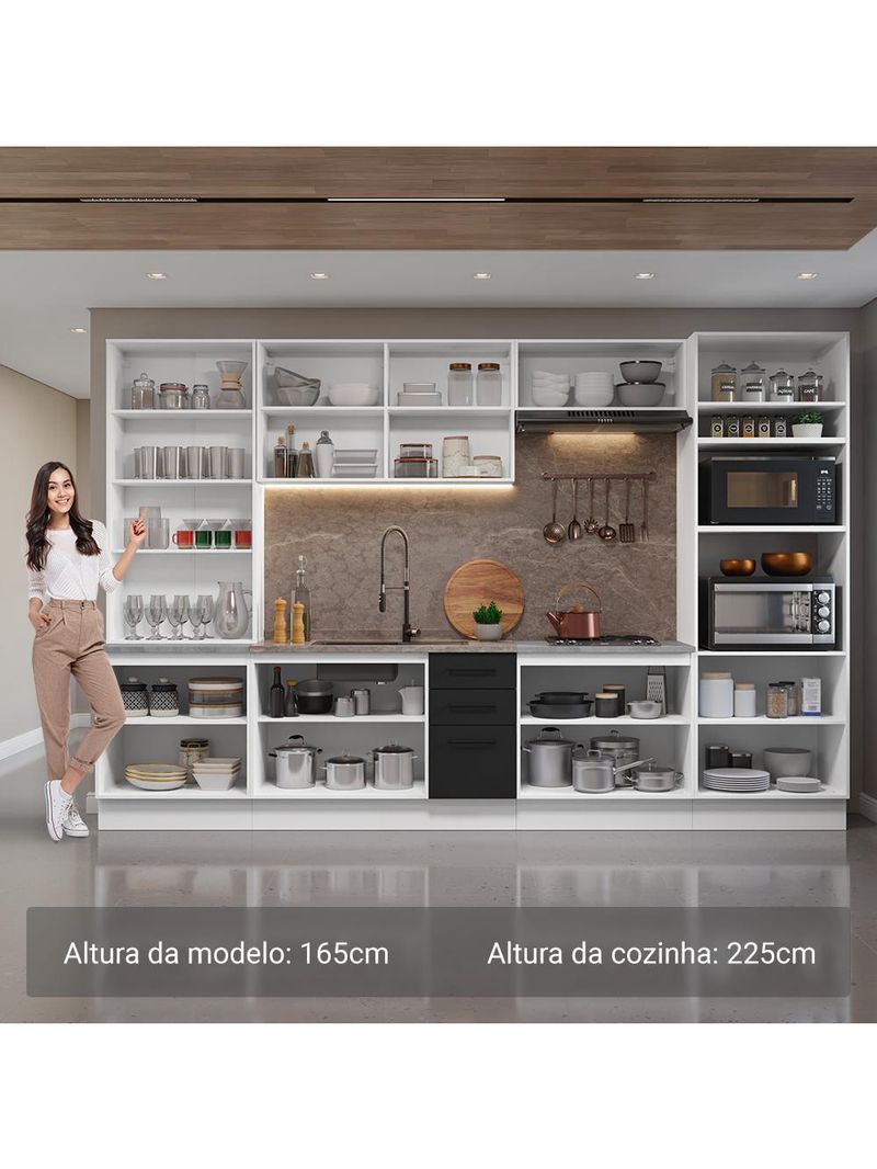 Armário de cozinha completa 340cm agata madesa 01