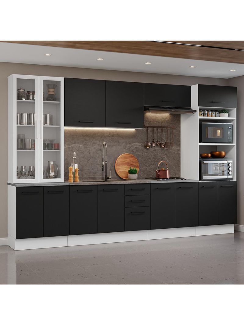 Armário de cozinha completa 340cm agata madesa 01