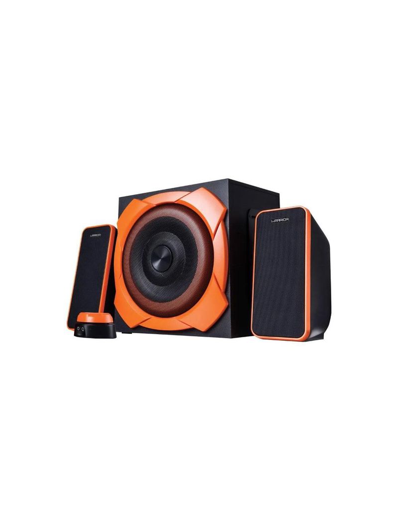 Caixa de som gamer grande 21 warrior preto e laranja - multilaser
