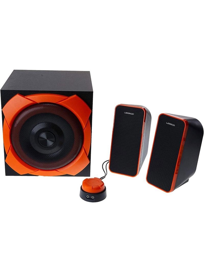Caixa de som gamer grande 21 warrior preto e laranja - multilaser
