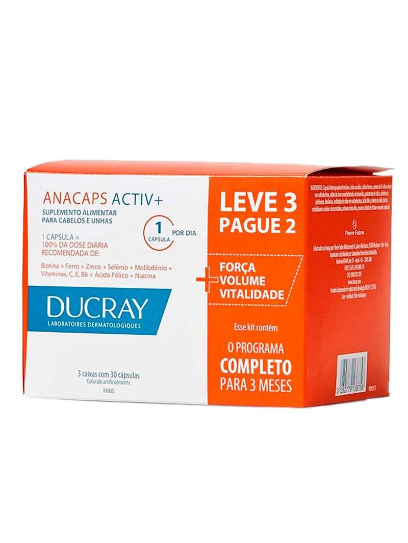 Kit anacaps activ+ ducray - suplemento antiqueda capilar