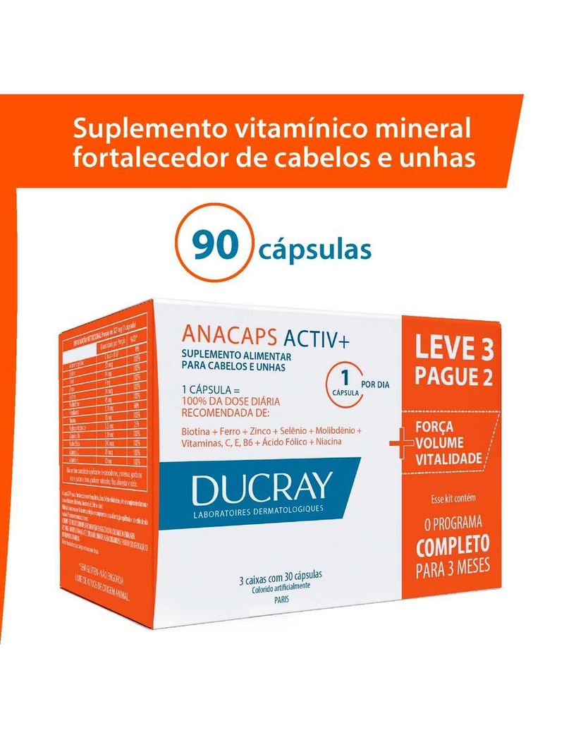 Kit anacaps activ+ ducray - suplemento antiqueda capilar