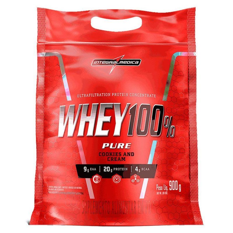 Proteína Concentrada Integralmedica Whey 100% Pure 900g Cookies And Cream