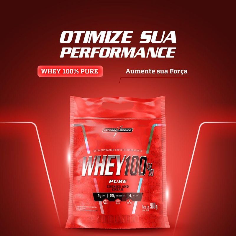 Proteína Concentrada Integralmedica Whey 100% Pure 900g Cookies And Cream
