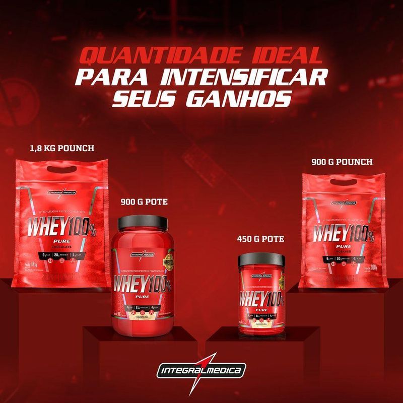 Proteína Concentrada Integralmedica Whey 100% Pure 900g Cookies And Cream