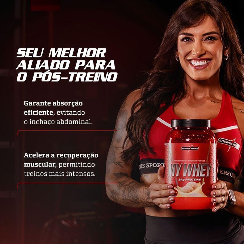 Whey Protein Integralmedica My Whey 900g Pote Morango