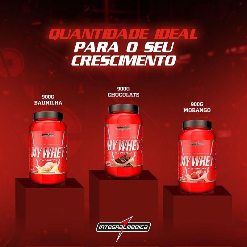 Whey Protein Integralmedica My Whey 900g Pote Morango