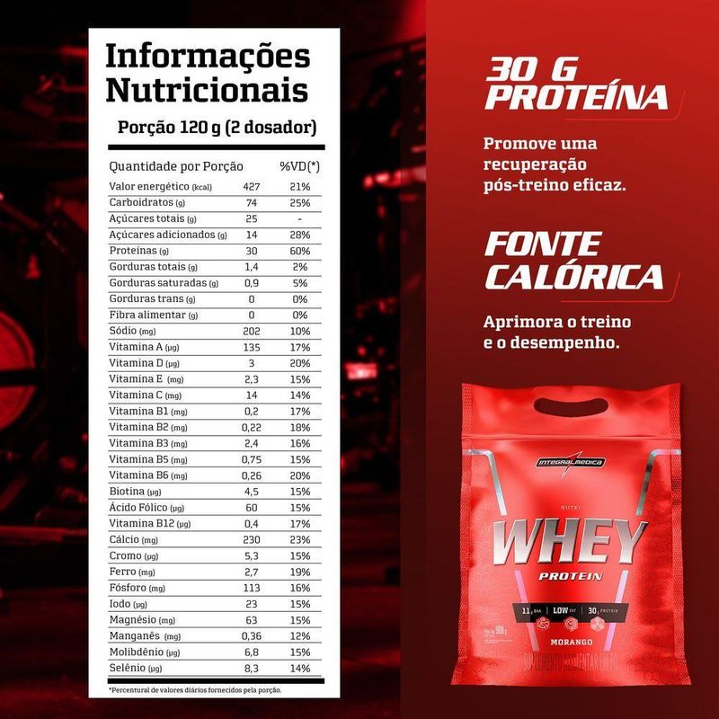 Integralmedica Nutriwhey 900g Pouch Morango