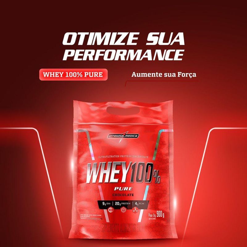 Proteína Concentrada Integralmedica Whey 100% Pure 900g Chocolate