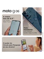 Smartphone motorola moto g06 4g tela 6,9” 256gb câmera 50mp bege