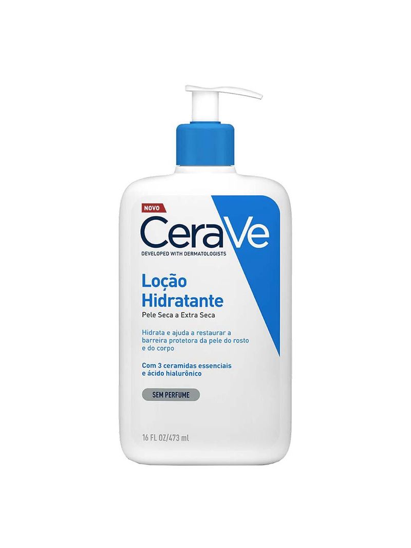 Loção hidratante corporal cerave para pele seca com Ácido hialurônico e ceramidas