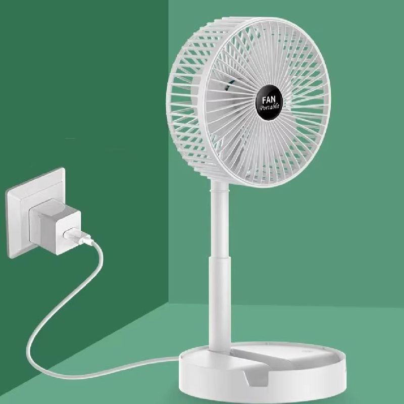 Ventilador De Mesa Dobravel Mini Circulador Ar Telescopico Usb Portatil Ajustavel Com Suporte Apoio Celular