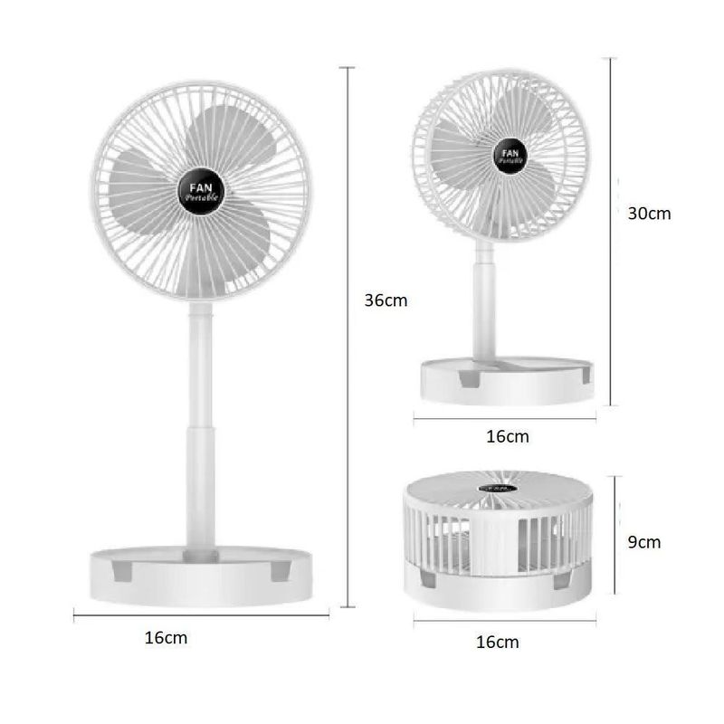 Ventilador De Mesa Dobravel Mini Circulador Ar Telescopico Usb Portatil Ajustavel Com Suporte Apoio Celular