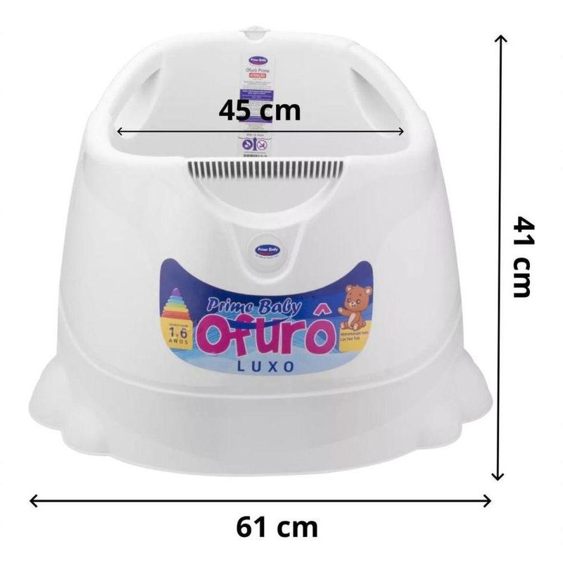 Banheira Ofurô Grande 1 A 6 Anos Prime Baby Criança Bebê Branco