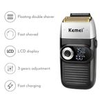 Maquina Kemei Km 2026 Shaver Sem Fio Bivolt Recarregável