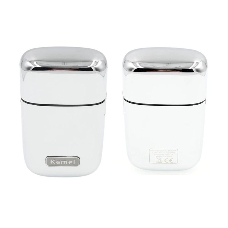 Maquina De Barbear Recarregável Metal Kemei Km Tx1 Silver