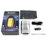 Maquina De Barbear Recarregável Metal Kemei Km Tx1 Silver