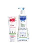 Mustela kit – creme para estrias 250ml + gel lavante para corpo e cabelo 500ml