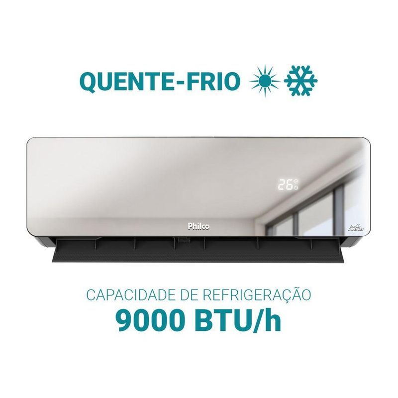 Ar Condicionado Split Inverter Philco PAC9QG Espelhado 9000 BTUs Quente e Frio 220V