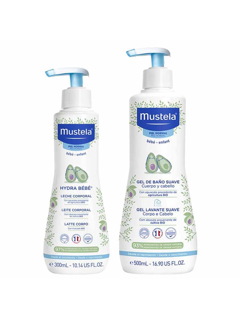 Mustela bebê kit - gel de banho + hidratante corporal