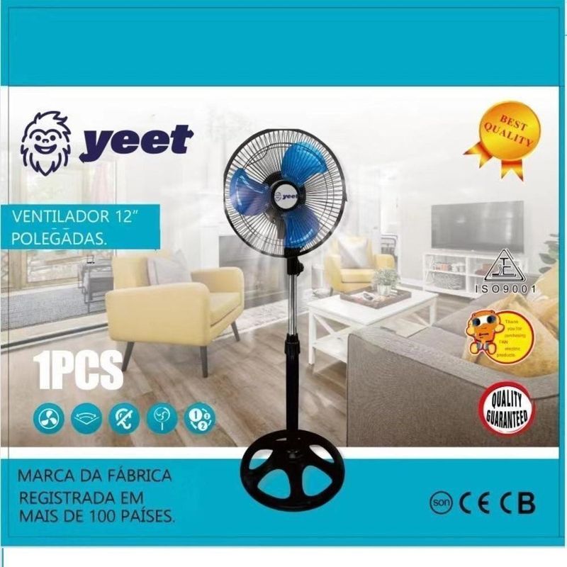 Ventilador Coluna 110V De Chao Potente Profissional 3 Velocidades 45w Coluna Pedestal Giratorio 3 Velocidades Turbo Sile