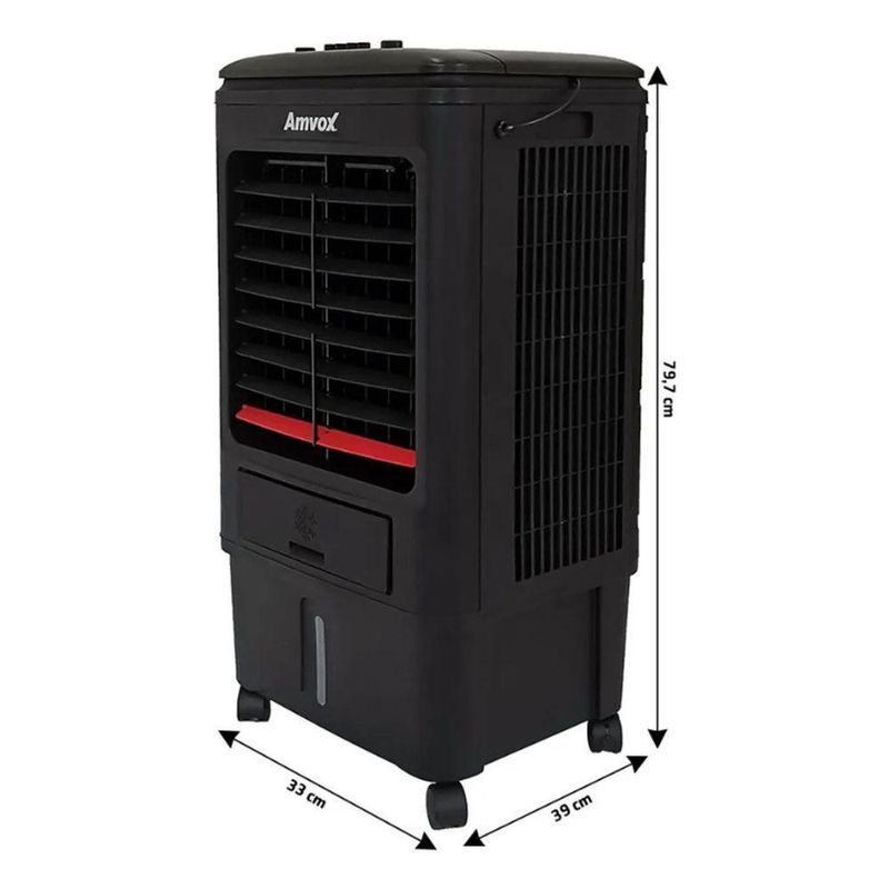 Climatizador De Ar Amvox Umidifica E Ventila 18L Preto 110V