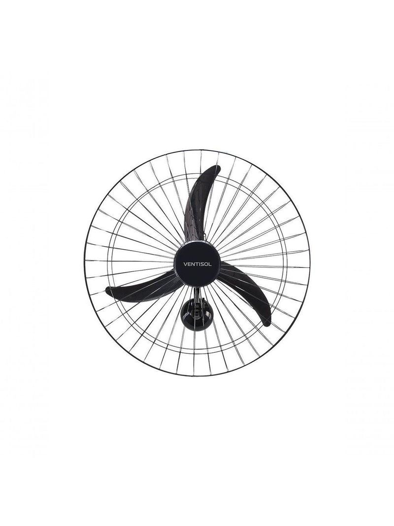 Ventilador De Parede Ventisol Oscilante 60cm Metal Preto 1400rpm Bivolt
