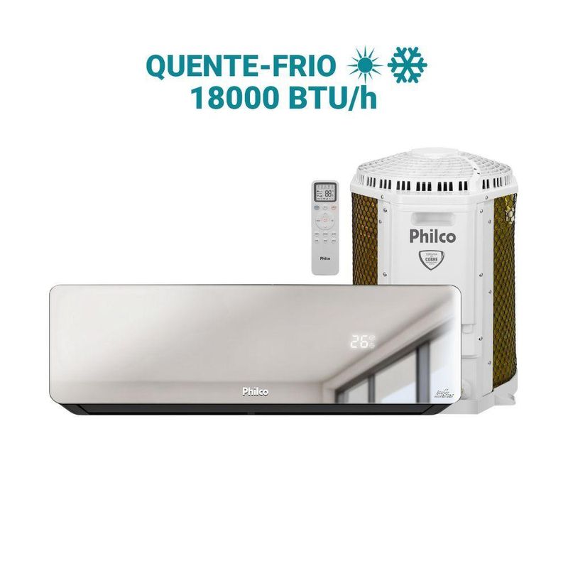 Ar Condicionado Split Inverter Philco PAC18QG Espelhado 18000 BTUs Quente e Frio 220V