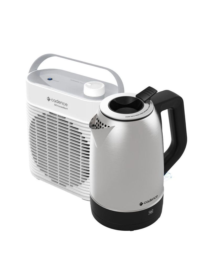 Kit Cadence Aquecedor Miniconfort E Chaleira Pure Inox 220V