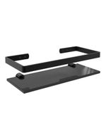Suporte Porta Shampoo Prateleira De Vidro 10x35 Cm Preto