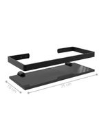 Suporte Porta Shampoo Prateleira De Vidro 10x35 Cm Preto
