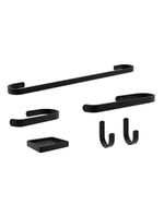 Suporte Kit De Acessório Para Banheiro 6 Peças Preto