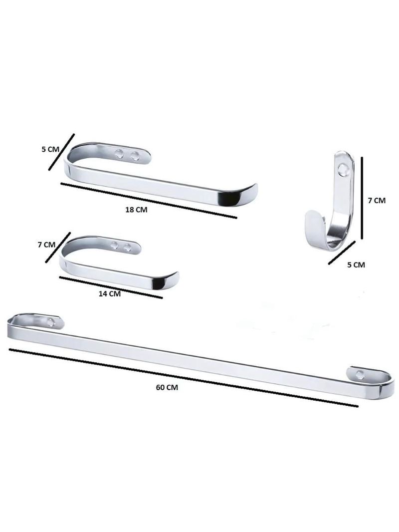Suporte Kit De Acessórios Para Banheiro 4 Peças