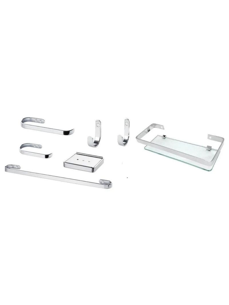 Suporte Kit De Acessório Para Banheiro 7 Peças